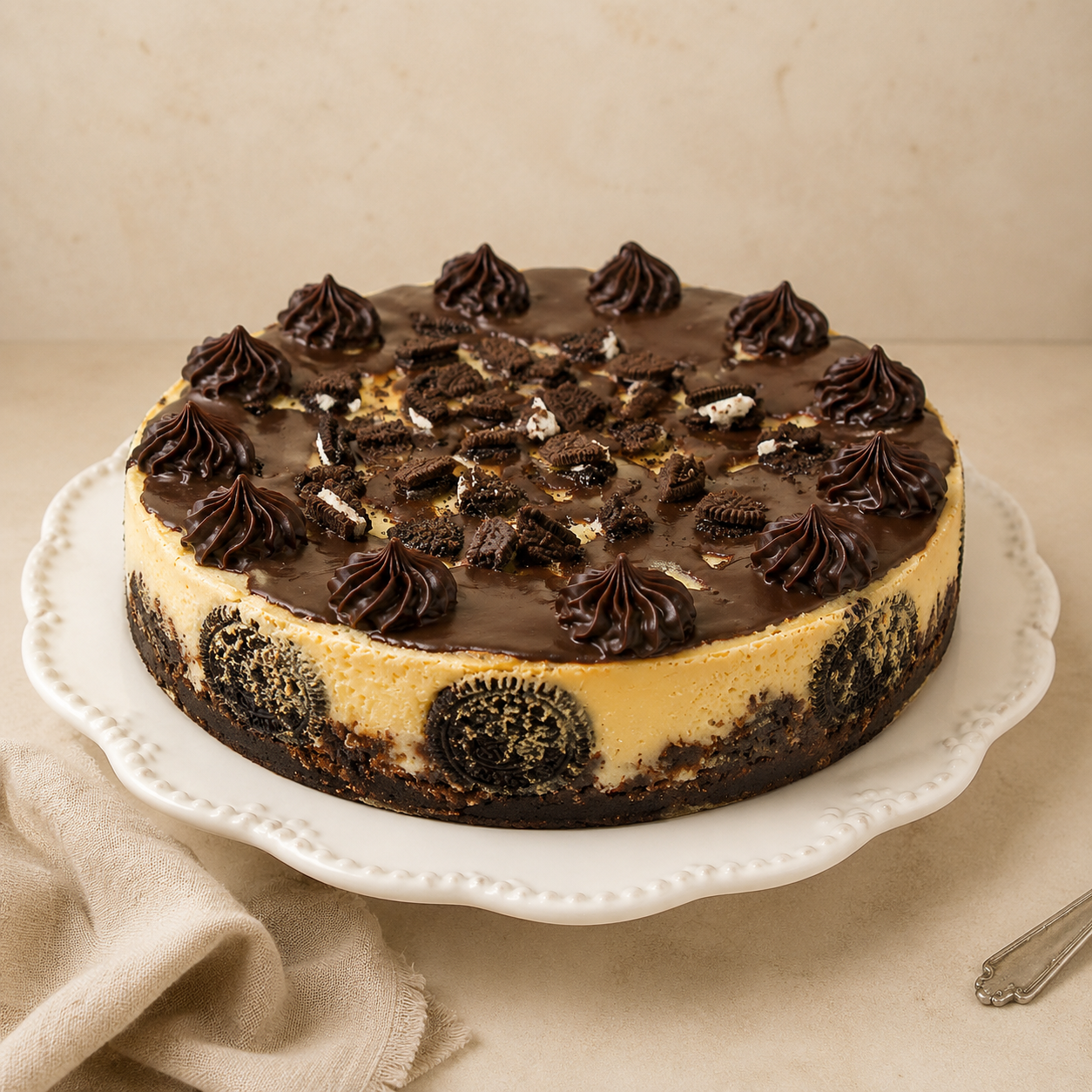Cheesecake con base de Brownie